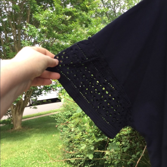 NWT Talbots Navy With Lace On Short Sleeves Dress - Picture 3 of 4